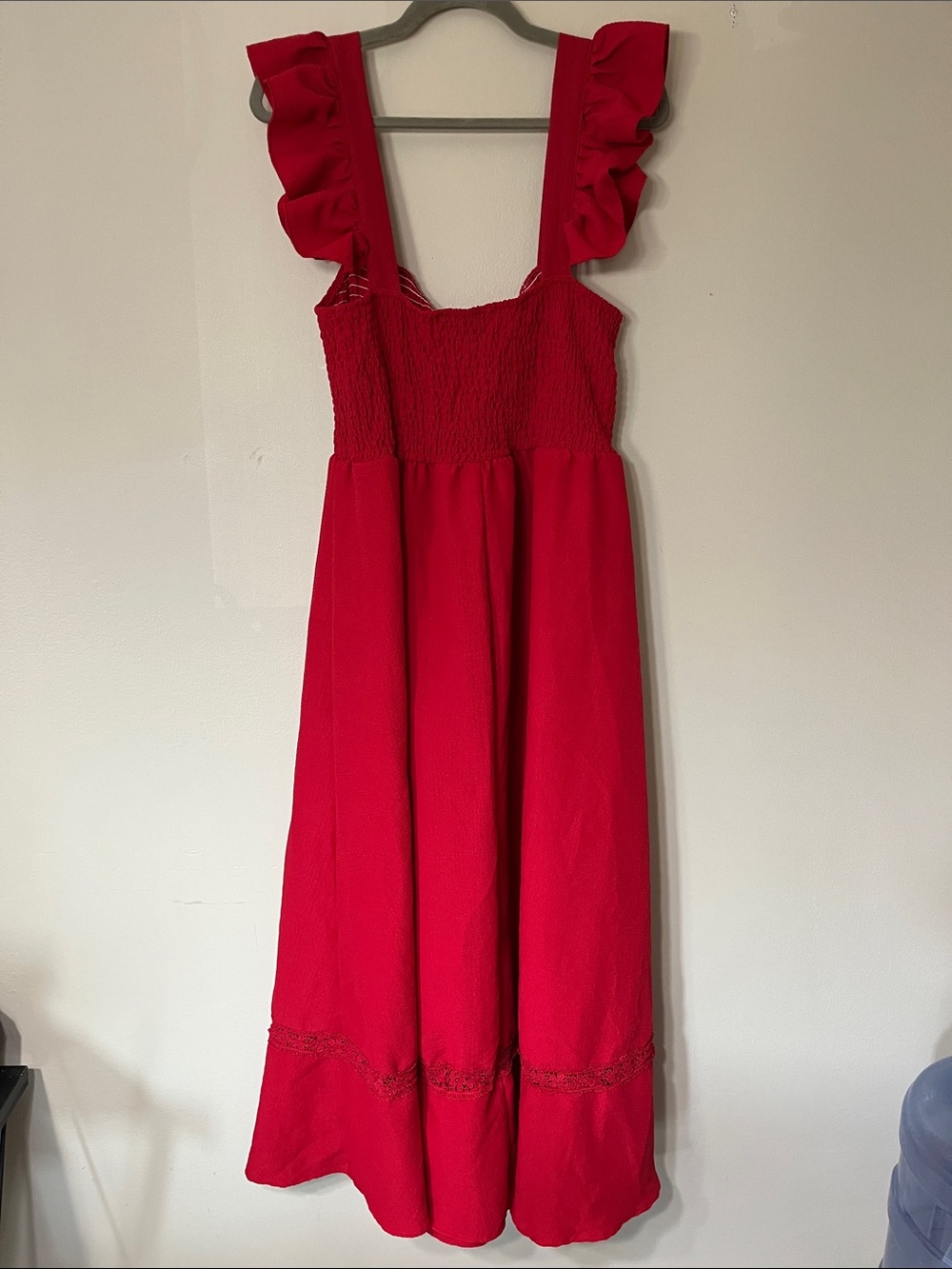 SHEIN Red Maxi Dress with Ruffle Straps - Picture 3 of 3
